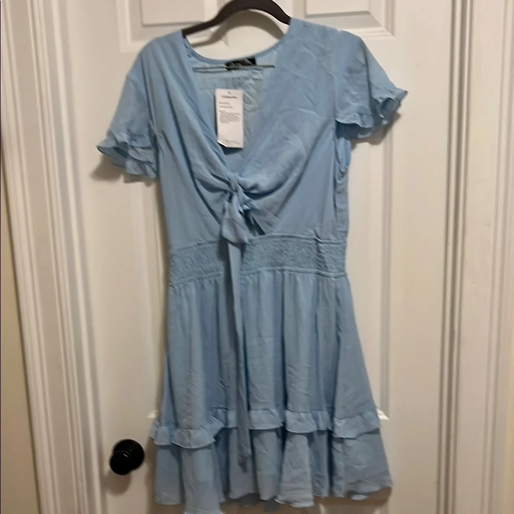 Light Blue Ruffle Dress - Picture 1 of 13